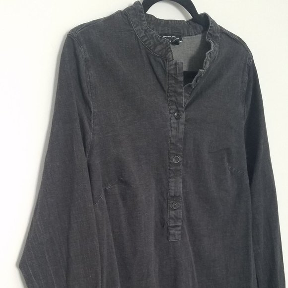 Universal Standard Black Denim Shirt Dress - Picture 3 of 7